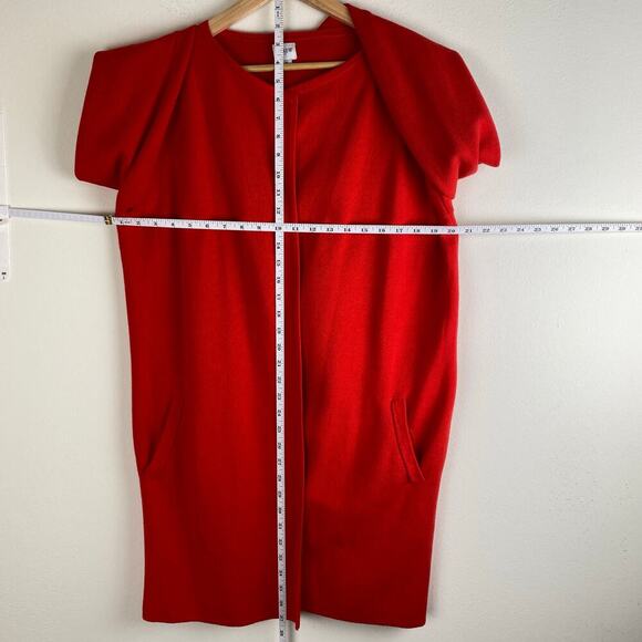 J. Crew Vanessa Cardigan Size M Bright Cerise Red Cotton Sweater Jacket Game Day - Picture 13 of 13